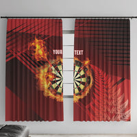 Personalised Darts New Zealand Window Curtain Silver Fern Red Color LT22 With Hooks Red - Polynesian Pride