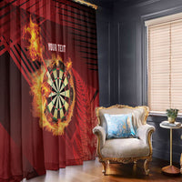 Personalised Darts New Zealand Window Curtain Silver Fern Red Color LT22 - Polynesian Pride