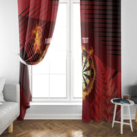 Personalised Darts New Zealand Window Curtain Silver Fern Red Color LT22 - Polynesian Pride