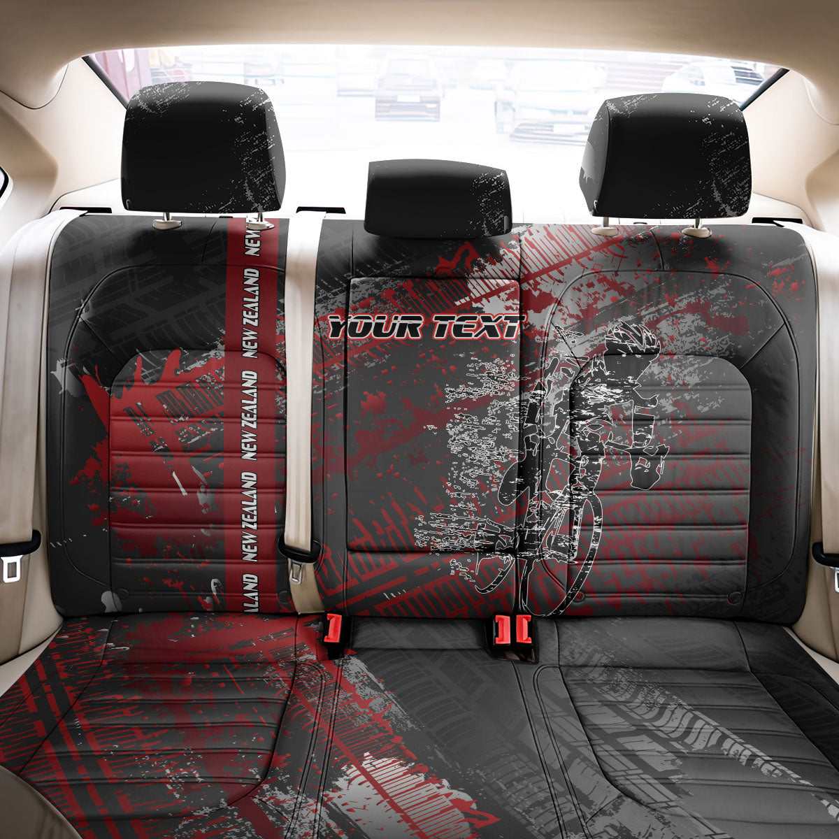Personalised Cycling New Zealand Back Car Seat Cover Aotearoa Pride Sportswear LT22 - Polynesian Pride