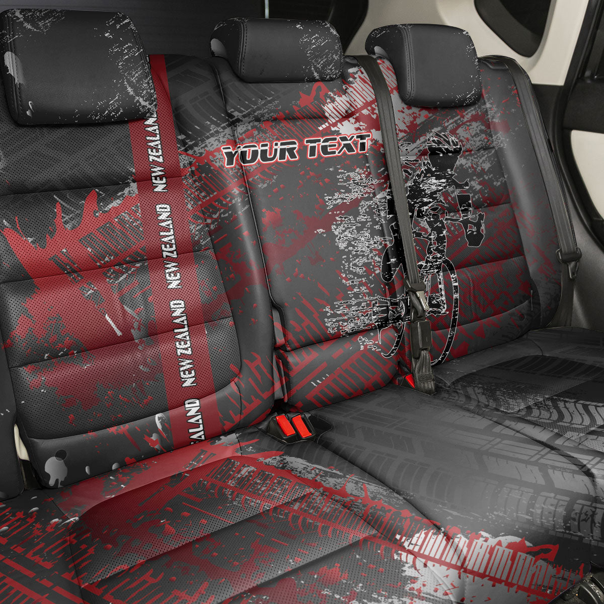 Personalised Cycling New Zealand Back Car Seat Cover Aotearoa Pride Sportswear LT22 - Polynesian Pride