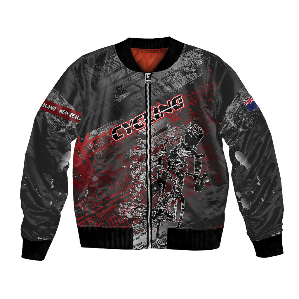 Personalised Cycling New Zealand Bomber Jacket Aotearoa Pride Sportswear LT22 Unisex Red - Polynesian Pride