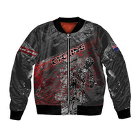 Personalised Cycling New Zealand Bomber Jacket Aotearoa Pride Sportswear LT22 Unisex Red - Polynesian Pride