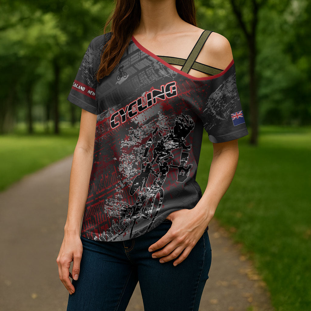 Personalised Cycling New Zealand Cross Shoulder Shirt Aotearoa Pride Sportswear LT22 - Polynesian Pride