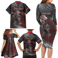 Personalised Cycling New Zealand Family Matching Long Sleeve Bodycon Dress and Hawaiian Shirt Aotearoa Pride Sportswear LT22 - Polynesian Pride
