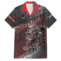 Personalised Cycling New Zealand Family Matching Long Sleeve Bodycon Dress and Hawaiian Shirt Aotearoa Pride Sportswear LT22 Dad's Shirt - Short Sleeve Red - Polynesian Pride