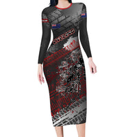 Personalised Cycling New Zealand Family Matching Long Sleeve Bodycon Dress and Hawaiian Shirt Aotearoa Pride Sportswear LT22 Mom's Dress Red - Polynesian Pride