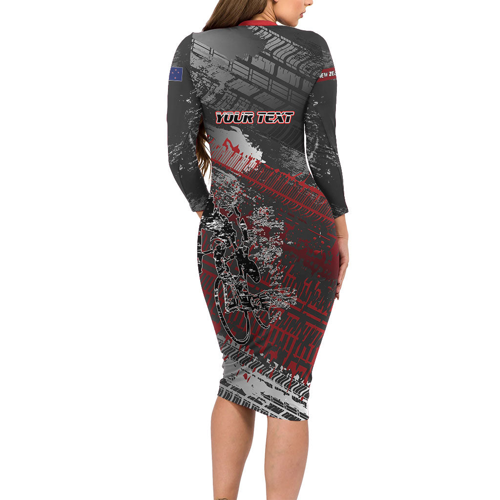 Personalised Cycling New Zealand Family Matching Long Sleeve Bodycon Dress and Hawaiian Shirt Aotearoa Pride Sportswear LT22 - Polynesian Pride