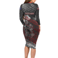 Personalised Cycling New Zealand Family Matching Long Sleeve Bodycon Dress and Hawaiian Shirt Aotearoa Pride Sportswear LT22 - Polynesian Pride