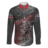Personalised Cycling New Zealand Family Matching Off The Shoulder Long Sleeve Dress and Hawaiian Shirt Aotearoa Pride Sportswear LT22 Dad's Shirt - Long Sleeve Red - Polynesian Pride