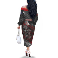 Personalised Cycling New Zealand Family Matching Off The Shoulder Long Sleeve Dress and Hawaiian Shirt Aotearoa Pride Sportswear LT22 - Polynesian Pride