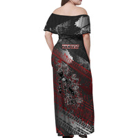 Personalised Cycling New Zealand Family Matching Off Shoulder Maxi Dress and Hawaiian Shirt Aotearoa Pride Sportswear