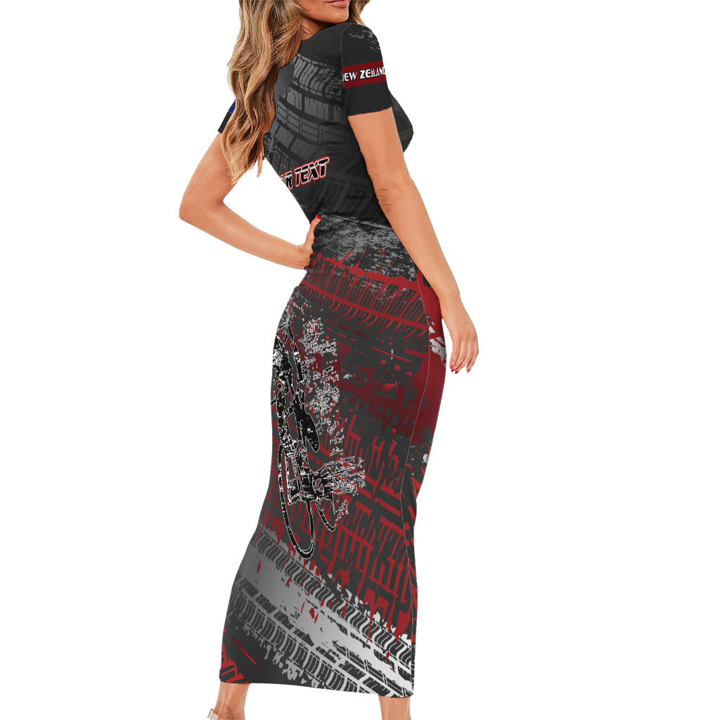 Personalised Cycling New Zealand Family Matching Short Sleeve Bodycon Dress and Hawaiian Shirt Aotearoa Pride Sportswear LT22 - Polynesian Pride