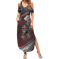 Personalised Cycling New Zealand Family Matching Summer Maxi Dress and Hawaiian Shirt Aotearoa Pride Sportswear