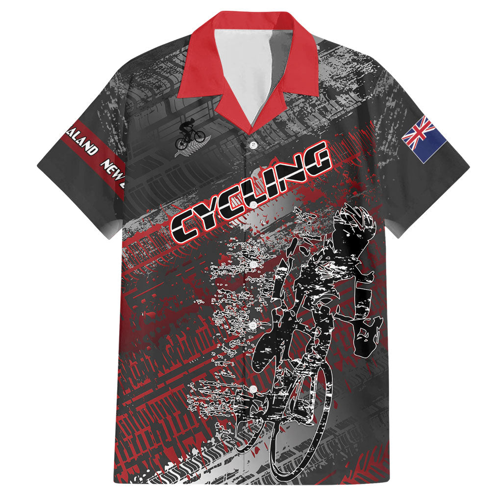 Personalised Cycling New Zealand Hawaiian Shirt Aotearoa Pride Sportswear LT22 Red - Polynesian Pride