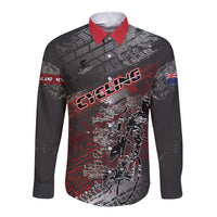 Personalised Cycling New Zealand Long Sleeve Button Shirt Aotearoa Pride Sportswear LT22 Unisex Red - Polynesian Pride
