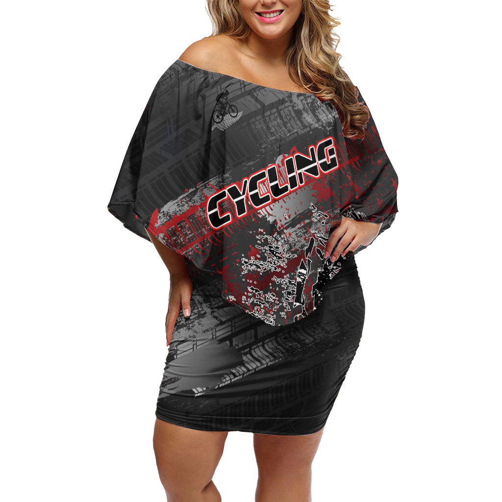 Personalised Cycling New Zealand Off Shoulder Short Dress Aotearoa Pride Sportswear