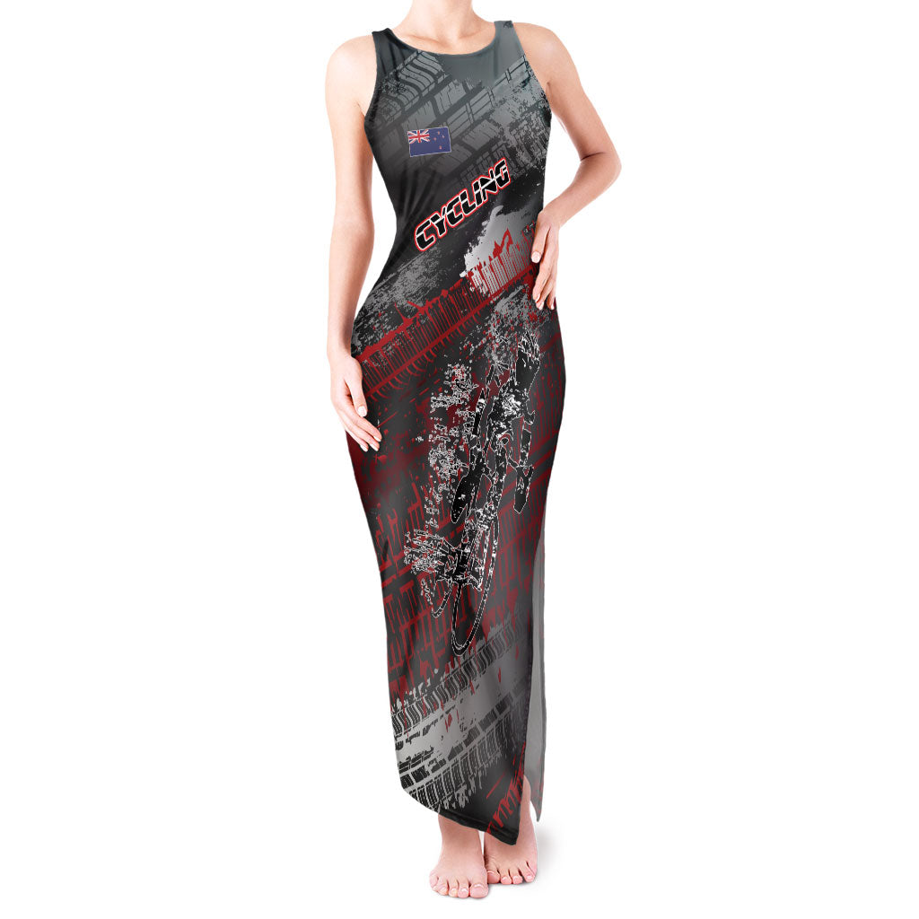 Personalised Cycling New Zealand Tank Maxi Dress Aotearoa Pride Sportswear LT22 Women Red - Polynesian Pride