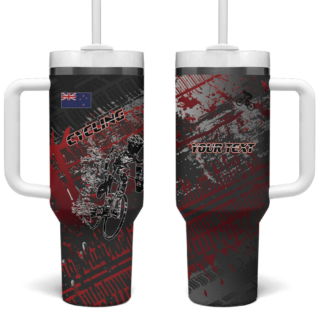 Personalised Cycling New Zealand Tumbler With Handle Aotearoa Pride Sportswear LT22 One Size: 40 oz Red - Polynesian Pride