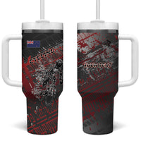 Personalised Cycling New Zealand Tumbler With Handle Aotearoa Pride Sportswear LT22 One Size: 40 oz Red - Polynesian Pride