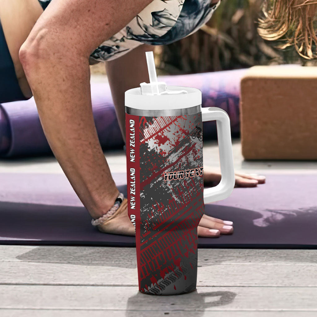 Personalised Cycling New Zealand Tumbler With Handle Aotearoa Pride Sportswear LT22 - Polynesian Pride