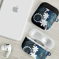 Cook Islands Maori Language Week AirPods Case Tiare Maori Kuki Airani Blue Pattern