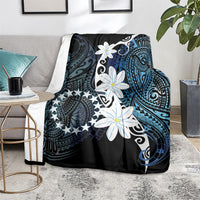 Cook Islands Maori Language Week Blanket Tiare Maori Kuki Airani Blue Pattern