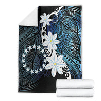 Cook Islands Maori Language Week Blanket Tiare Maori Kuki Airani Blue Pattern