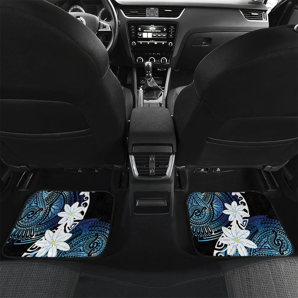 Cook Islands Maori Language Week Car Mats Tiare Maori Kuki Airani Blue Pattern