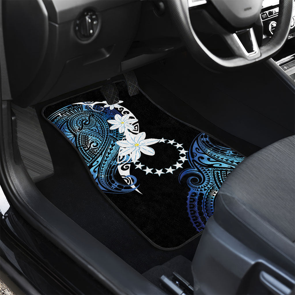 Cook Islands Maori Language Week Car Mats Tiare Maori Kuki Airani Blue Pattern