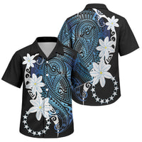Cook Islands Maori Language Week Family Matching Summer Maxi Dress and Hawaiian Shirt Tiare Maori Kuki Airani Blue Pattern LT22 Son's Shirt Blue - Polynesian Pride