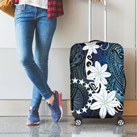 Cook Islands Maori Language Week Luggage Cover Tiare Maori Kuki Airani Blue Pattern