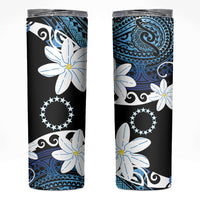 Cook Islands Maori Language Week Skinny Tumbler Tiare Maori Kuki Airani Blue Pattern
