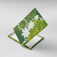 Cook Islands Maori Language Week Canvas Wall Art Tiare Maori Kuki Airani Green Pattern