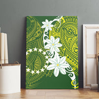 Cook Islands Maori Language Week Canvas Wall Art Tiare Maori Kuki Airani Green Pattern