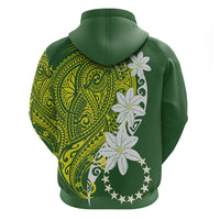 Cook Islands Maori Language Week Hoodie Tiare Maori Kuki Airani Green Pattern