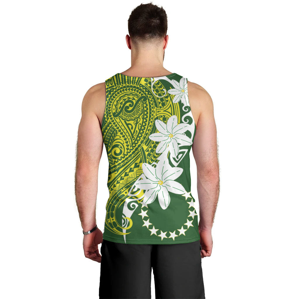 Cook Islands Maori Language Week Men Tank Top Tiare Maori Kuki Airani Green Pattern