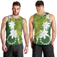 Cook Islands Maori Language Week Men Tank Top Tiare Maori Kuki Airani Green Pattern