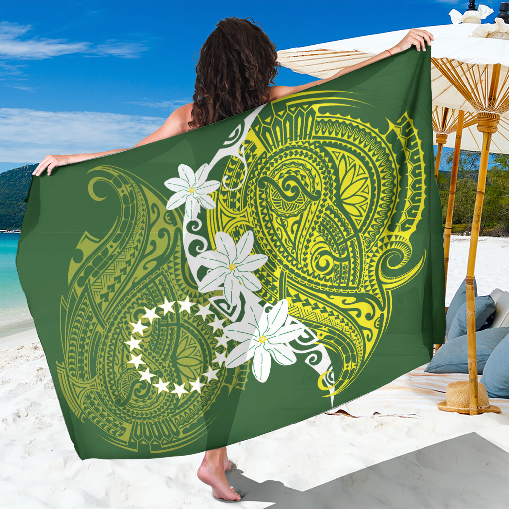 Cook Islands Maori Language Week Sarong Tiare Maori Kuki Airani Green Pattern