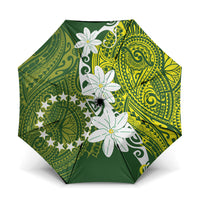 Cook Islands Maori Language Week Umbrella Tiare Maori Kuki Airani Green Pattern