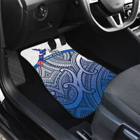 Personalised Cycling New Zealand Car Mats Aotearoa Map Fern Maori Pattern LT22 - Polynesian Pride