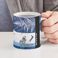 Personalised Cycling New Zealand Ceramic Mug Aotearoa Map Fern Maori Pattern