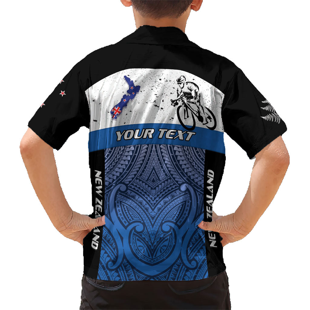 Personalised Cycling New Zealand Family Matching Mermaid Dress and Hawaiian Shirt Aotearoa Map Fern Maori Pattern LT22 - Polynesian Pride