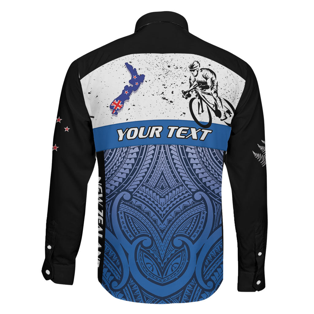 Personalised Cycling New Zealand Family Matching Off Shoulder Maxi Dress and Hawaiian Shirt Aotearoa Map Fern Maori Pattern