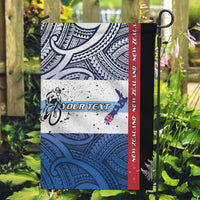 Personalised Cycling New Zealand Garden Flag Aotearoa Map Fern Maori Pattern