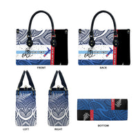 Personalised Cycling New Zealand Leather Bag Aotearoa Map Fern Maori Pattern LT22 - Polynesian Pride