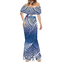 Personalised Cycling New Zealand Mermaid Dress Aotearoa Map Fern Maori Pattern