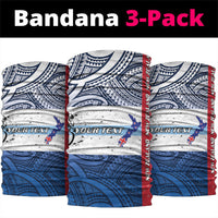 Personalised Cycling New Zealand Neck Gaiter Aotearoa Map Fern Maori Pattern LT22 package One Size: 25*50cm Blue - Polynesian Pride