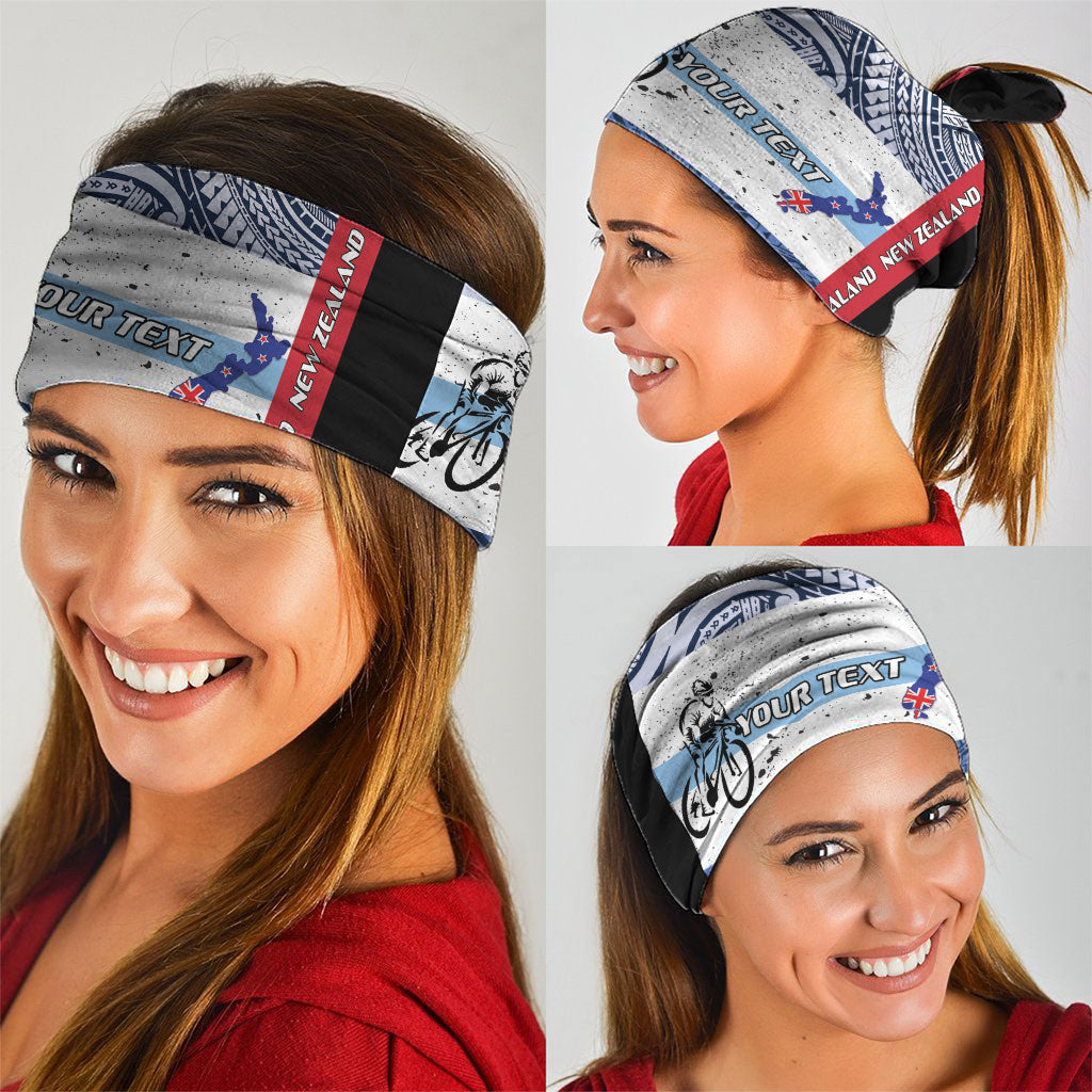 Personalised Cycling New Zealand Neck Gaiter Aotearoa Map Fern Maori Pattern LT22 - Polynesian Pride