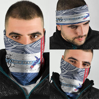 Personalised Cycling New Zealand Neck Gaiter Aotearoa Map Fern Maori Pattern LT22 - Polynesian Pride